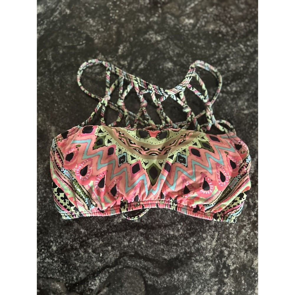 Women's Unique Fun Bikini Top Multicolored Size Small